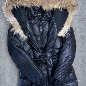 Rudsak Black Fur-Trimmed Women's winter coat